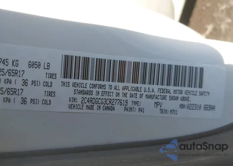 2012 Dodge Grand Caravan Sxt from USA, damaged, VIN 2C4RDGCG3CR277619